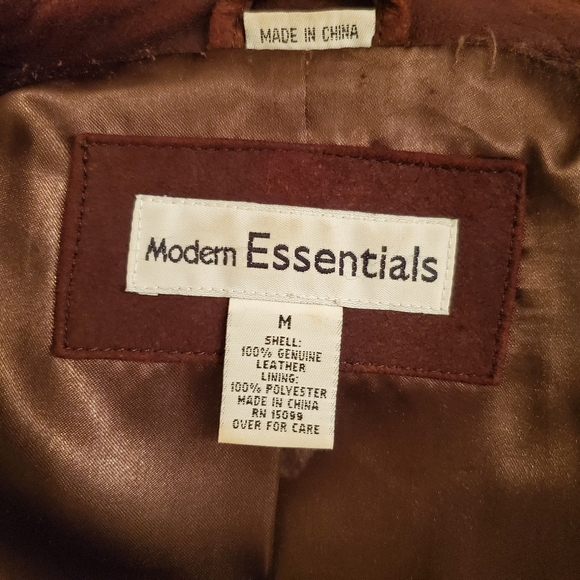 Modern Essentials Brown Leather Jacket GUC Sz M - Picture 13 of 13